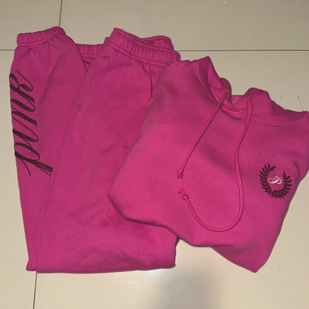 PINK Bubblegum Sweats and Crop Hoodie Set